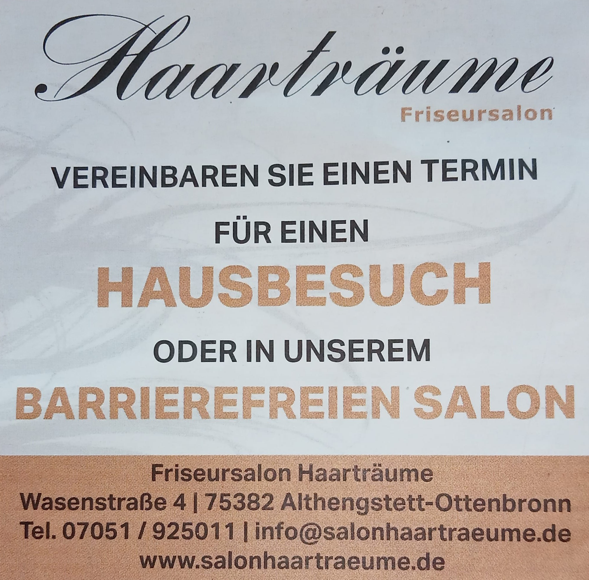 Vereinbaren Sie einen Termin für einen Hausbesuch oder in unserem barrierefreien Salon